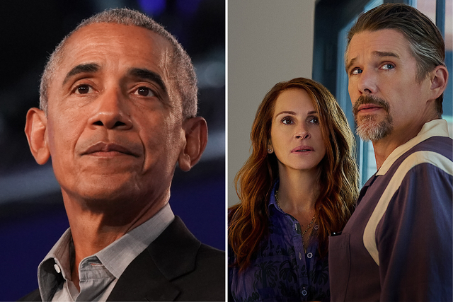 <p>Barack Obama, Julia Roberts and Ethan Hawke</p>